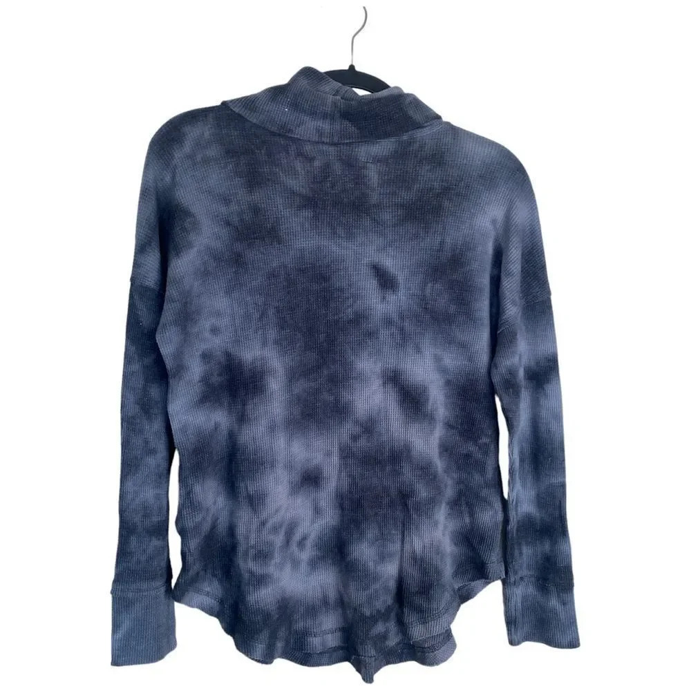 ANTHROPOLOGIE Maeve Ainsley Cowl Neck Tie Dye Thermal Top Size Extra Small - Picture 2 of 5